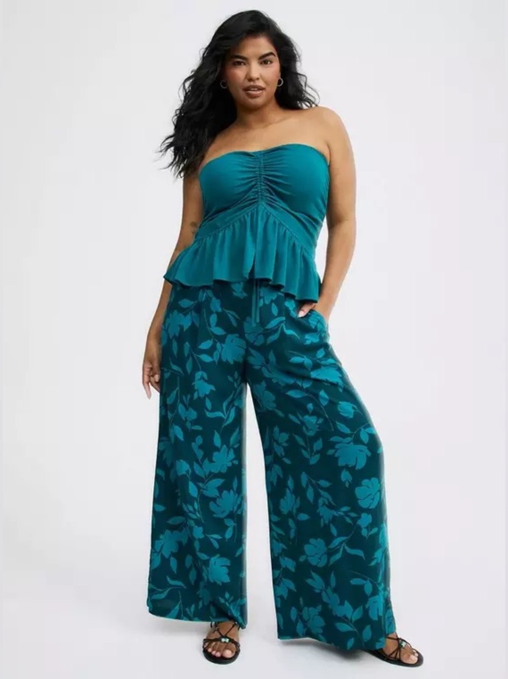 Torrid High-Rise Pull-On Wide-Leg Pants – Vanessa Floral Match To Paper – Size 0 - Picture 4 of 16